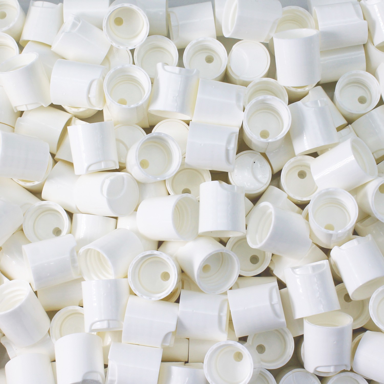 [20/410 Disc Top Caps] Wholesale EcoJeannie 20/410 Disc Top Caps Press Cap Dispensing Closure w/ 20mm Neck Diameter for Squeeze Refillable Bottles - BPA-Free, White PP Polypropylene, Recyclable (Avail: Set Of 6, 12, 24, 72, 144, 288, 3000, 6000, 9000, 120