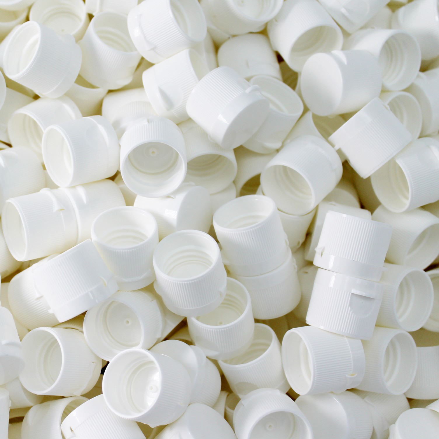 [20/410 Flip  Top Caps] Wholesale EcoJeannie 20/410 Flip Top Caps Dispensing Closure w/ 20mm Neck Diameter for Squeeze Refillable Bottles - White PP Polypropylene, Recyclable, BPA-Free