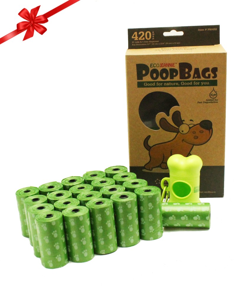 EcoJeannie Biodegradable Dog Waste Bags with a Dispenser, Lavender Scented (420-Count)