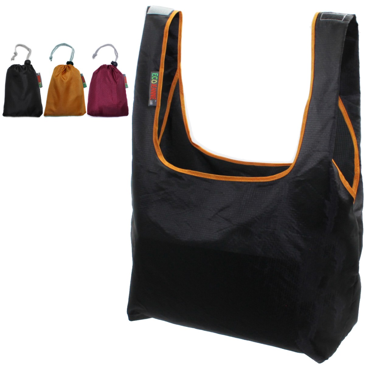 EcoJeannie Super Strong X-Large Reusable Shopping Tote Bag (3 Pack) - Woven Laminated, Recycled Plastic, Free Standing - View #4