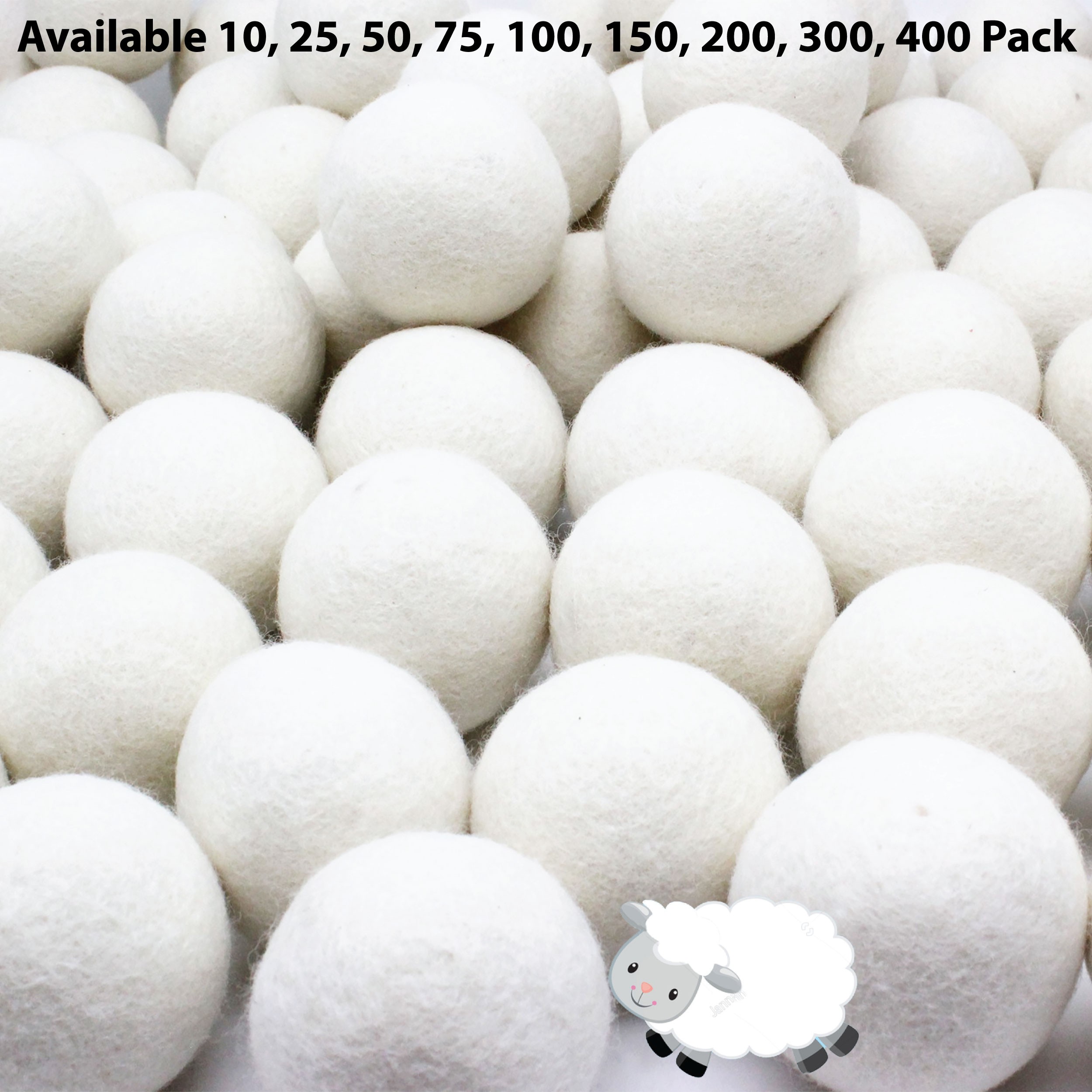 EcoJeannie Premium XL Wool Dryer Balls - Reusable & Organic Fabric Softener  for Delicate Skin and Baby Clothes - Made from 100% New Zealand Wool 