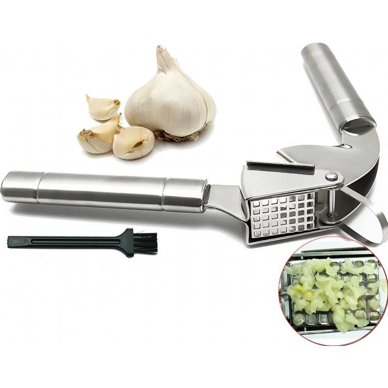 EcoJeannie Garlic Press, Stainless Steel (Square Holes), GP0001