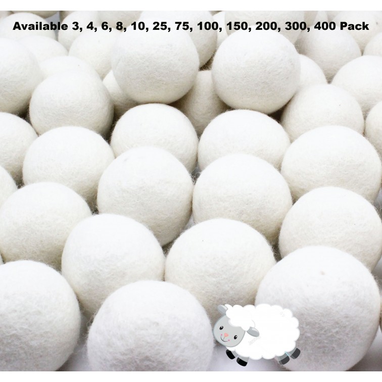 Wholesale Bulk Option Available - EcoJeannie Premium XL Wool Dryer Balls - Reusable & Organic Fabric Softener for Delicate Skin and Baby Clothes - Made from 100% Natural New Zealand Wool