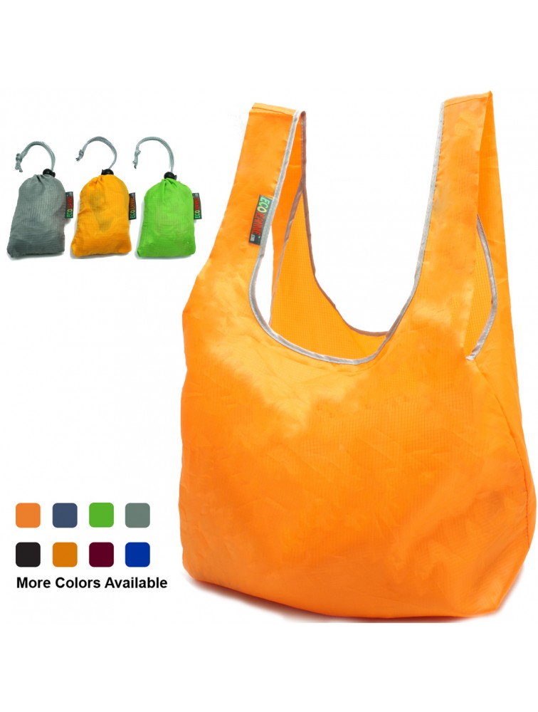 EcoJeannie Ripstop Nylon Reusable Shopping Tote Bag, 3 Packs